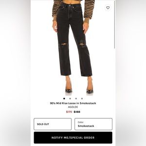 Agolde jeans 90s mid rise loose in Smokestack